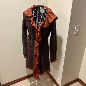 Beautiful Merino wool jacket by Sparrow, with silk trim, Anthropologie